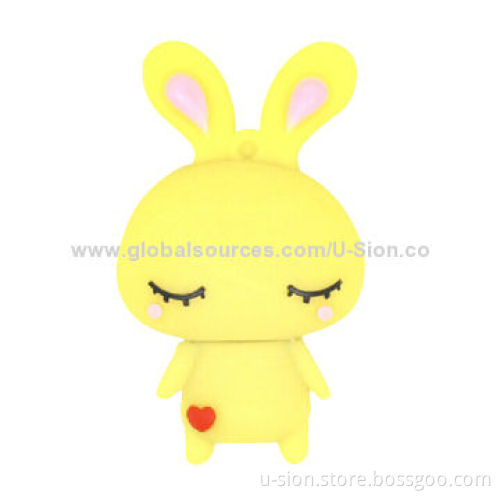 Promotional Cartoon Bunny-shaped USB Flash Memory/Stick, Customized Designs Welcomed